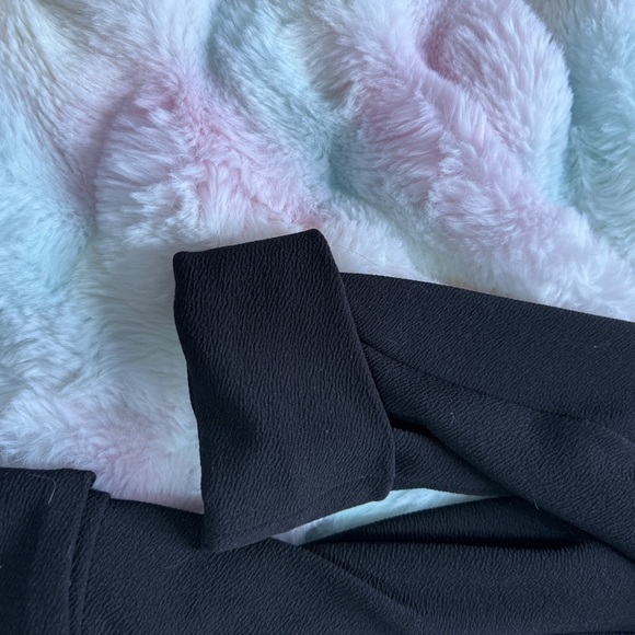 French Mauve Black Open Front Shawl Collar Blazer - Size M - Picture 4 of 8